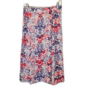 VTG Boca Bay Midi Skirt Paisley Festival Cottage Pull On Boho Fairy Size PM
